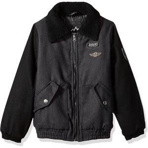 iXtreme Outfitters Bomber Jacket Coat Boys Kids 10/12 Sherpa Collar Patch Wool